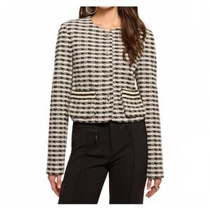 NEW RAMY BROOK thomas tweed jacket in black gingham